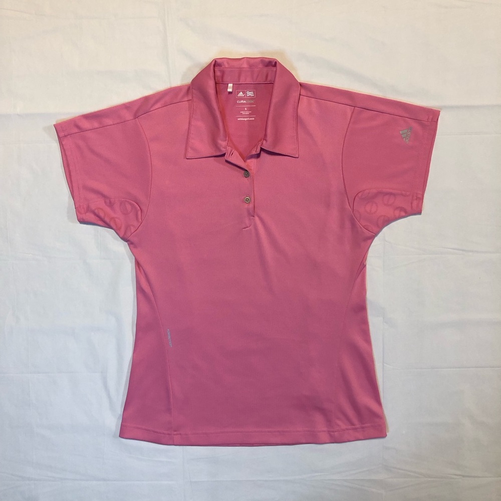 adidas climacool Women’s Short Sleeve Pullover Stretch Collared Pink Top size S